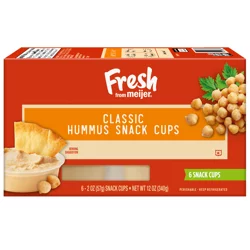 Fresh from Meijer Original Hummus Snack Cups, 6 Snack Cups