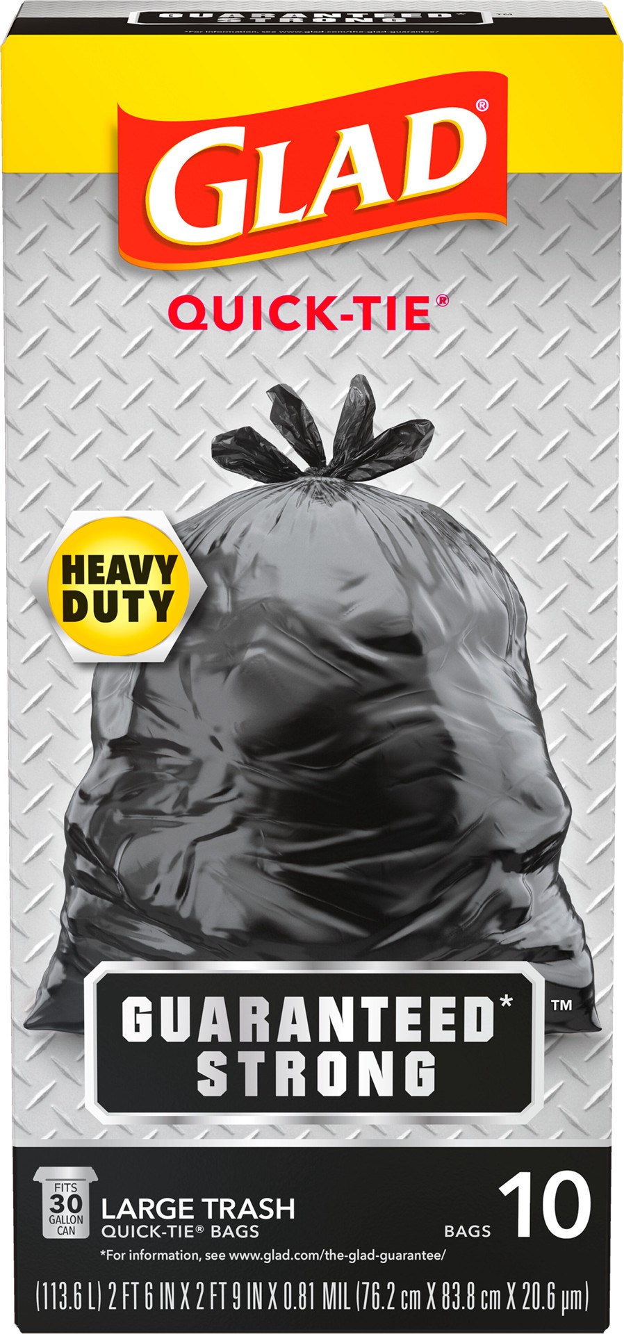 slide 1 of 5, Glad Quick-Tie Large Trash, Trash Bags, 1 ct