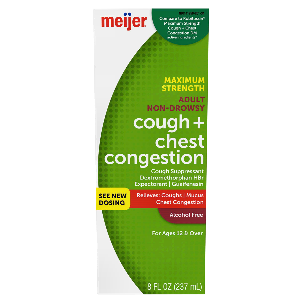 slide 1 of 6, Meijer Tussin DM Cough + Congestion Relief, Raspberry Menthol Flavor, 8 oz