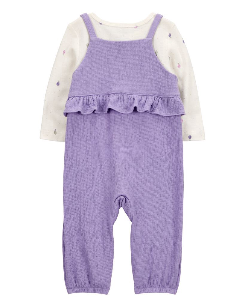 slide 5 of 5, Carter's Baby 2-Piece Long-Sleeve Tee & Coverall Set - Purple Purple NB, 2 pc