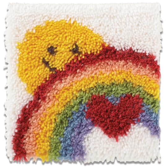slide 1 of 4, Wonderart Sunshine Rainbow Latch Hook Kit, 12 in x 12 in