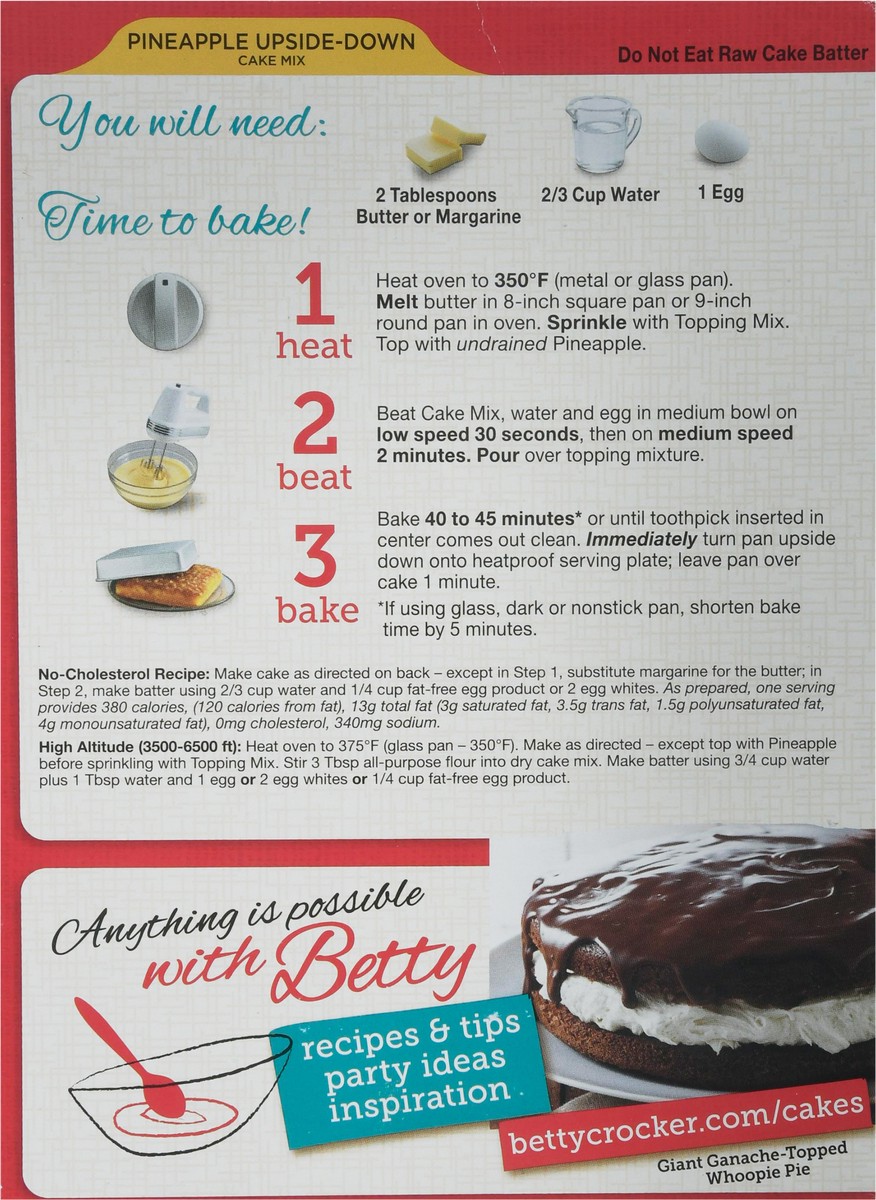 slide 9 of 10, Betty Crocker Upside-Down Pineapple Cake Mix 21.5 oz, 21.5 oz