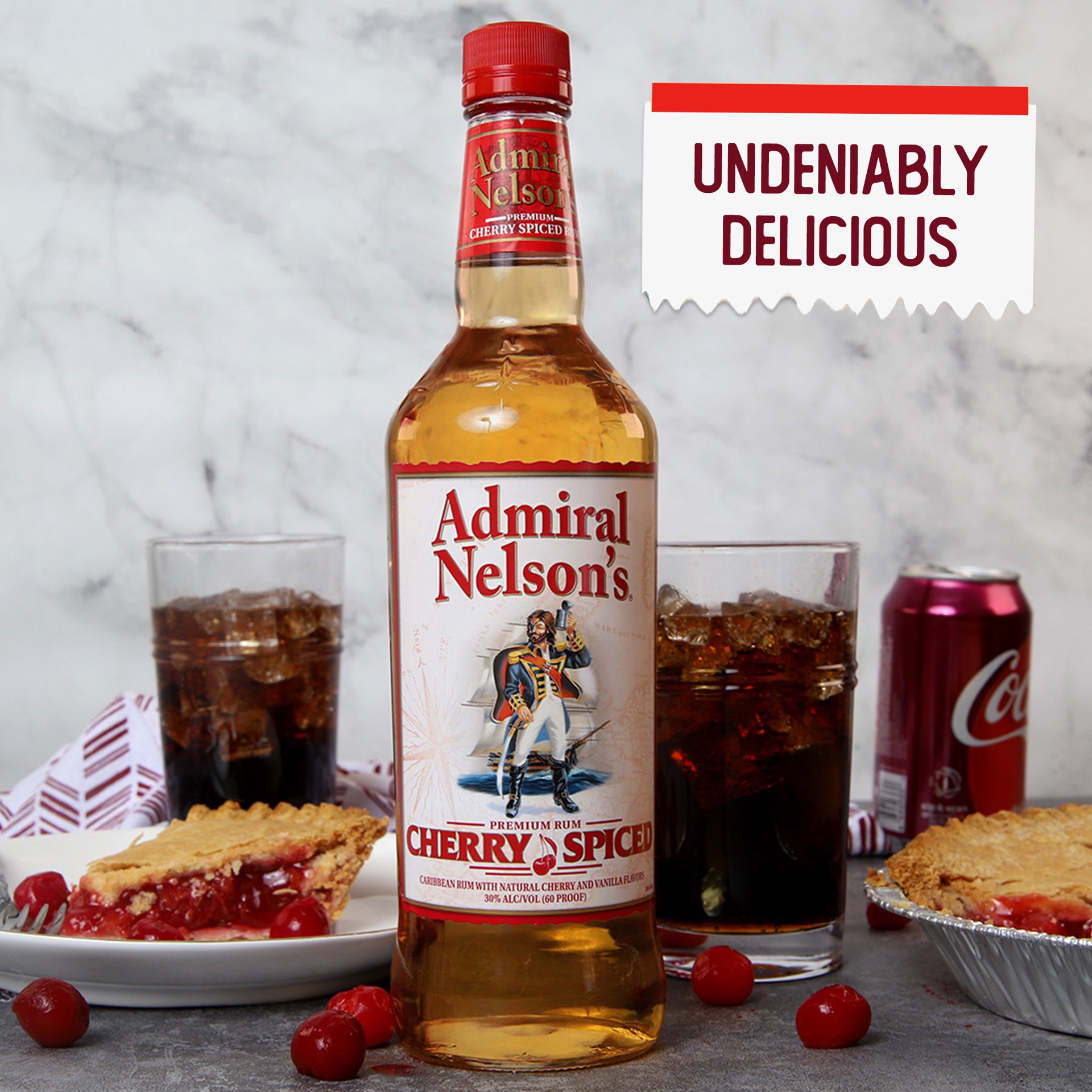 slide 3 of 3, Admiral Nelson's Spiced Cherry Rum, 4 ct; 187 ml