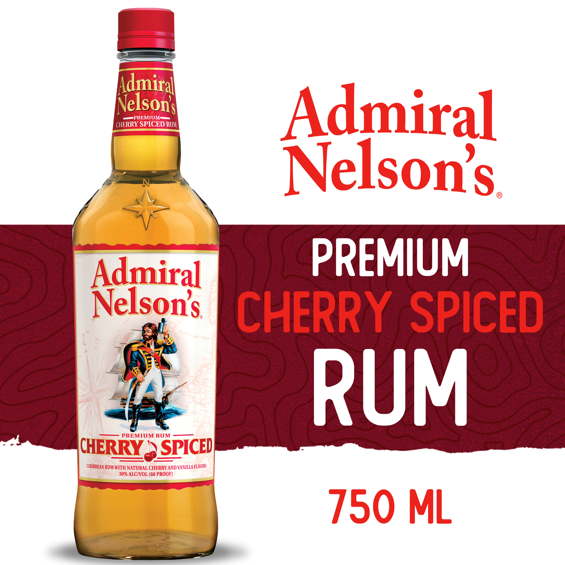 slide 2 of 3, Admiral Nelson's Spiced Cherry Rum, 4 ct; 187 ml