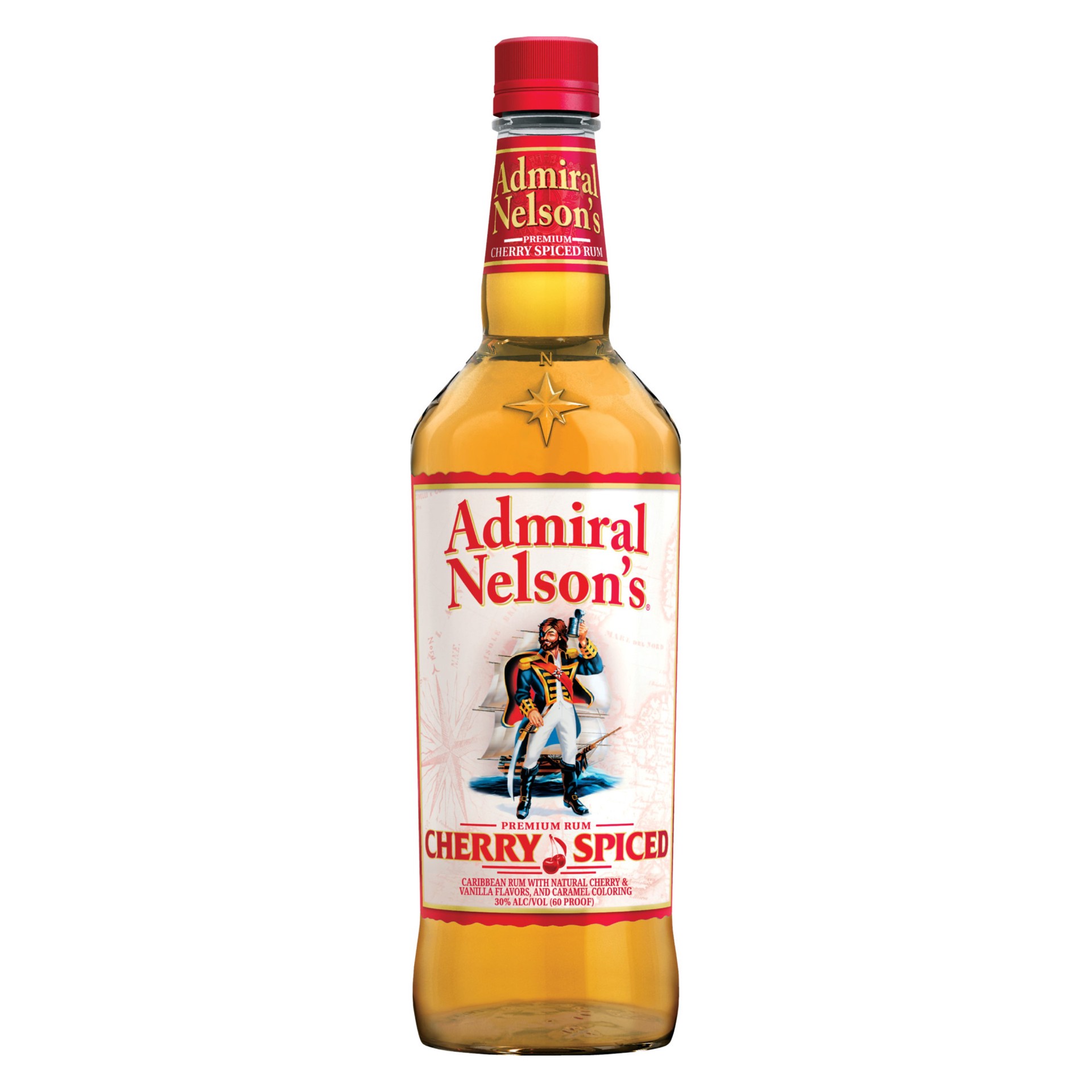 slide 1 of 3, Admiral Nelson's Spiced Cherry Rum, 750 ml