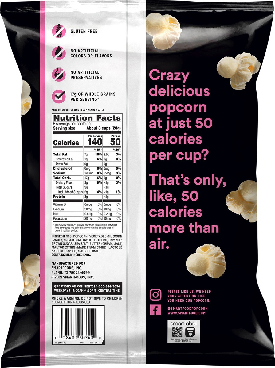 slide 2 of 3, Smartfood Smart 50 Flavored Popcorn Sweet & Salty Caramel 5 Oz, 5 oz