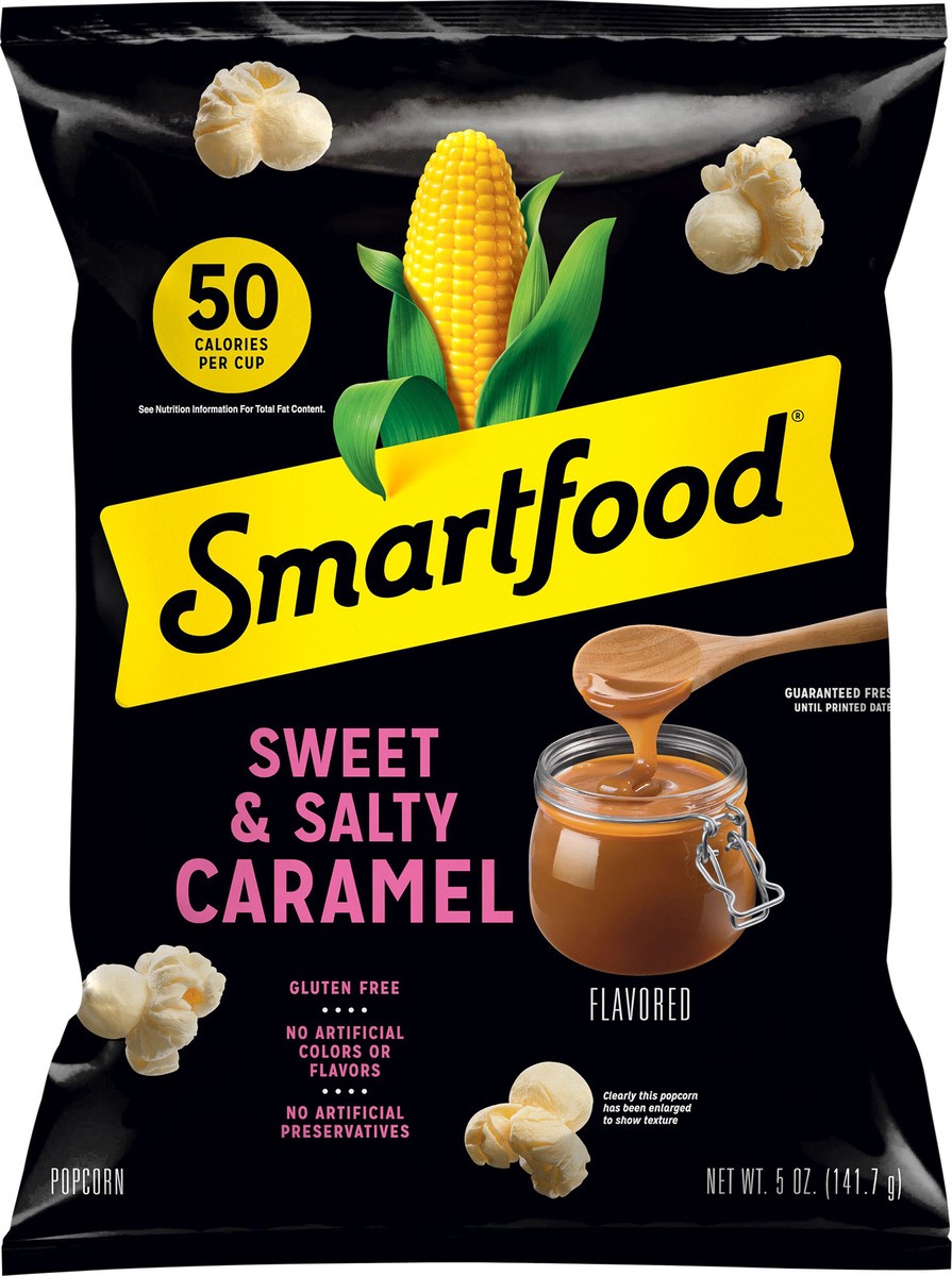 slide 3 of 3, Smartfood Smart 50 Flavored Popcorn Sweet & Salty Caramel 5 Oz, 5 oz