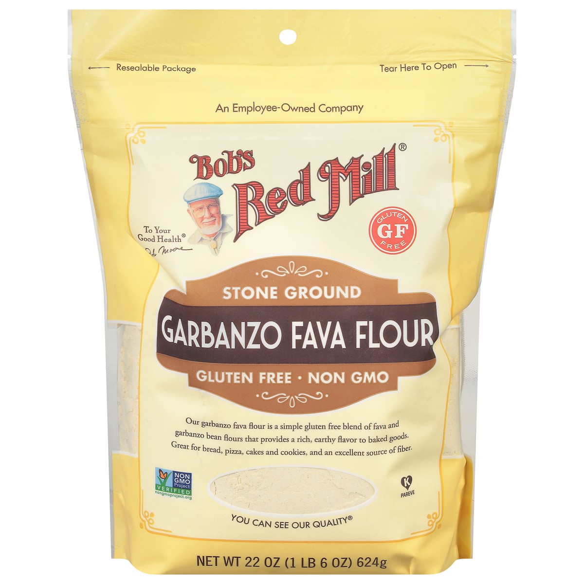 slide 1 of 9, Bob's Red Mill Stone Ground Garbanzo Fava Flour 22 oz, 22 oz