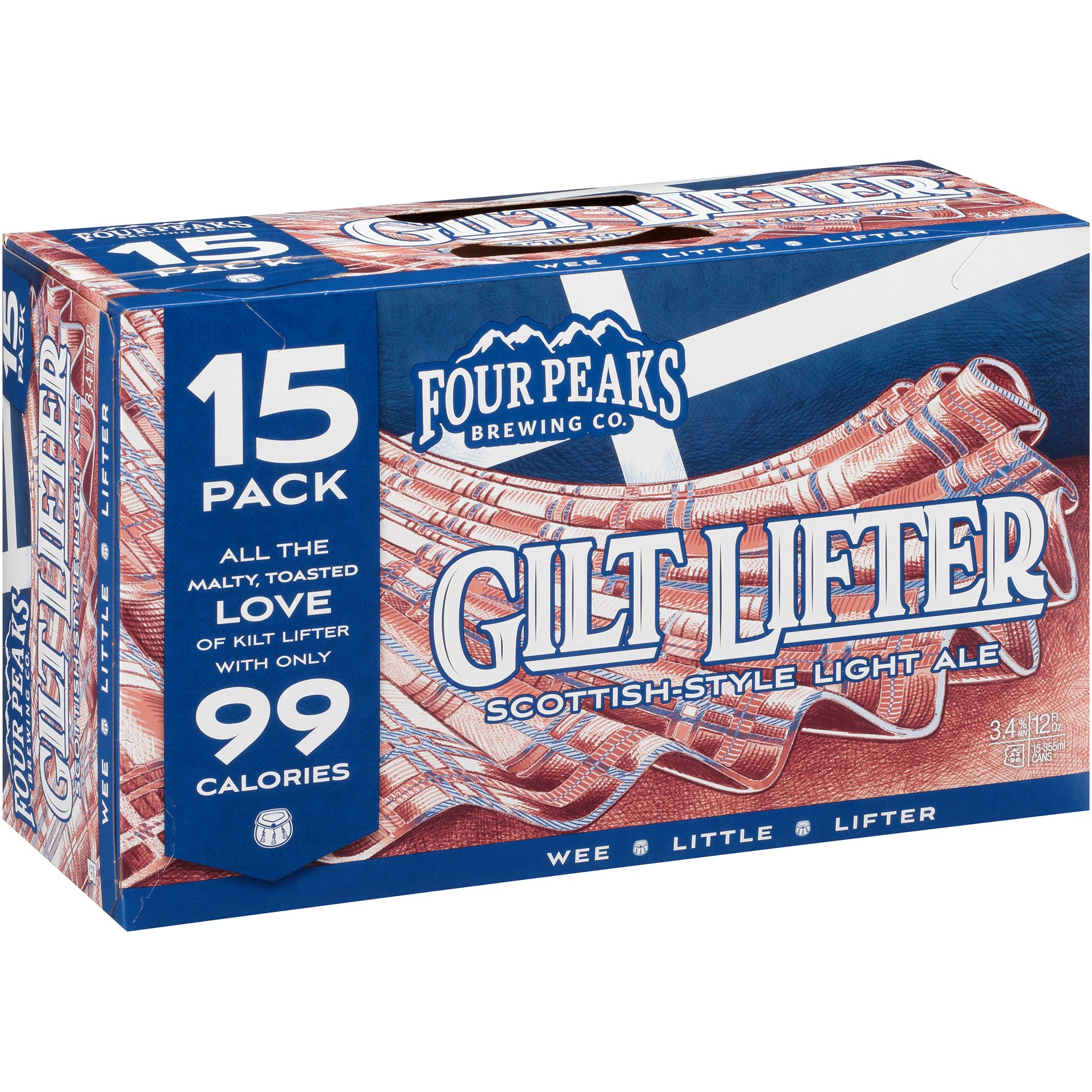 slide 2 of 4, Four Peaks Gilt Lifter Scottish-Style Light Ale, 15 Pack 12 fl. oz Cans, 15 ct