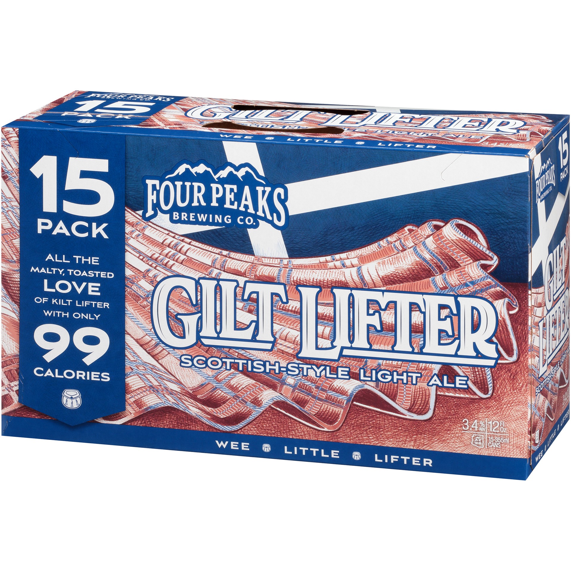 slide 4 of 4, Four Peaks Gilt Lifter Scottish-Style Light Ale, 15 Pack 12 fl. oz Cans, 15 ct