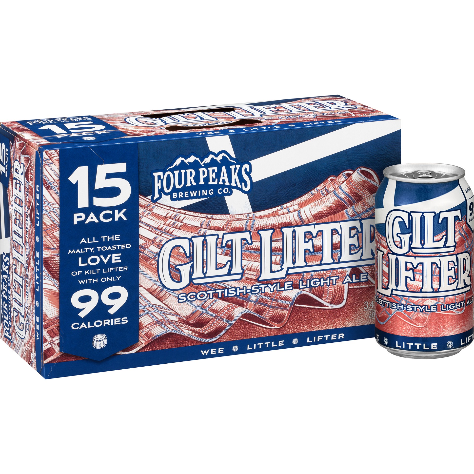 slide 1 of 4, Four Peaks Gilt Lifter Scottish-Style Light Ale, 15 Pack 12 fl. oz Cans, 15 ct