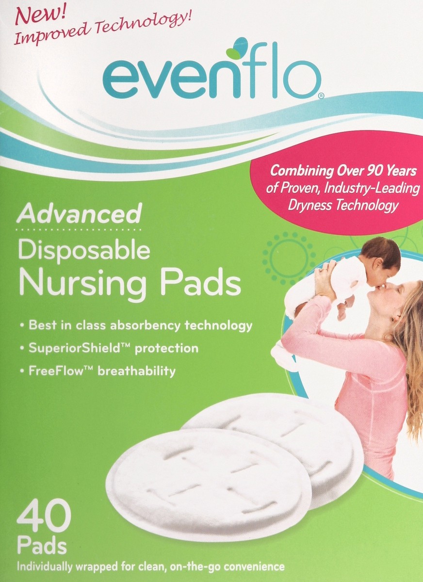 slide 1 of 1, Evenflo Advanced Nursing Pads, 40 ct