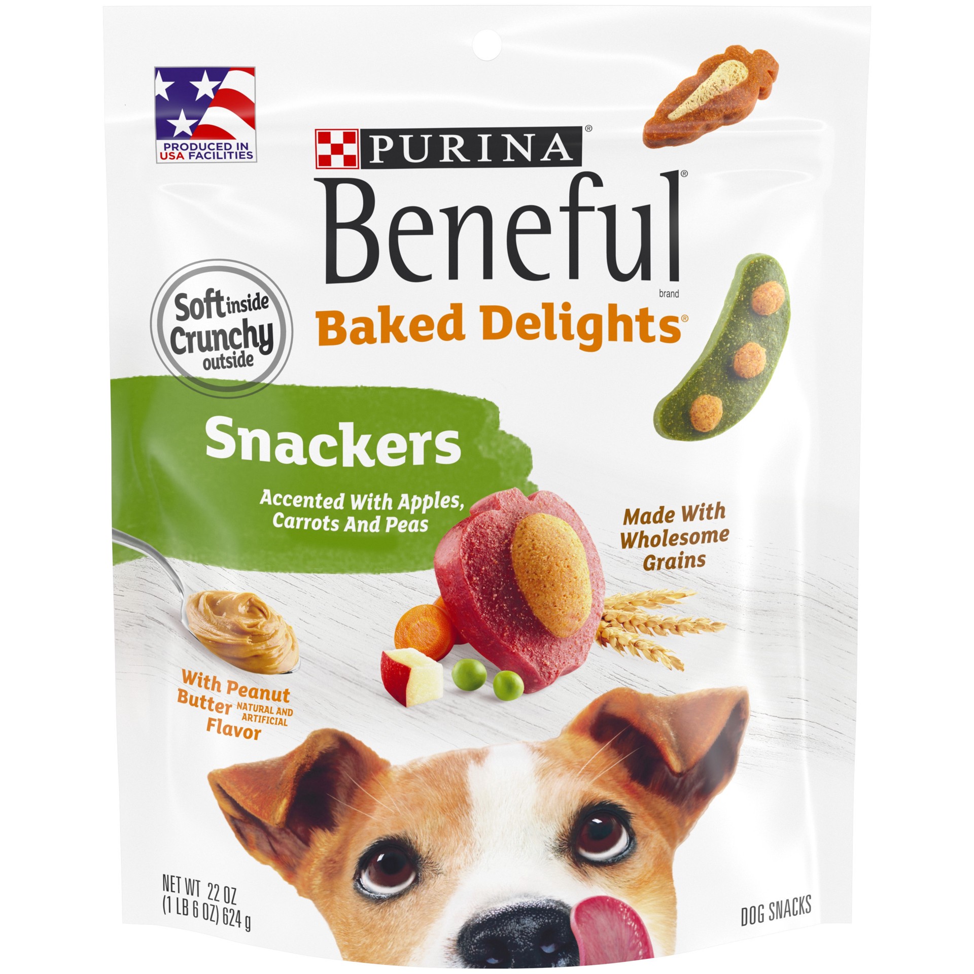 slide 1 of 2, Beneful Purina Beneful Made in USA Facilities Dog Training Treats, Baked Delights Snackers, 22 oz