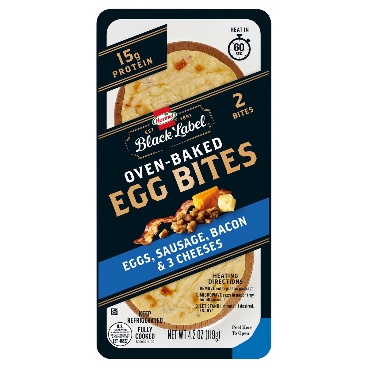 slide 1 of 1, HORMEL BLACK LABEL Egg Bites Bacon and Sausage, 4.2 oz