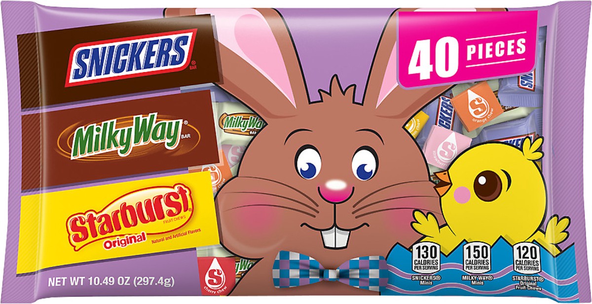 slide 2 of 2, Mixed SNICKERS, STARBURST & MILKY WAY Minis Size Easter Candy Bag, 10.49 oz., 10.49 oz