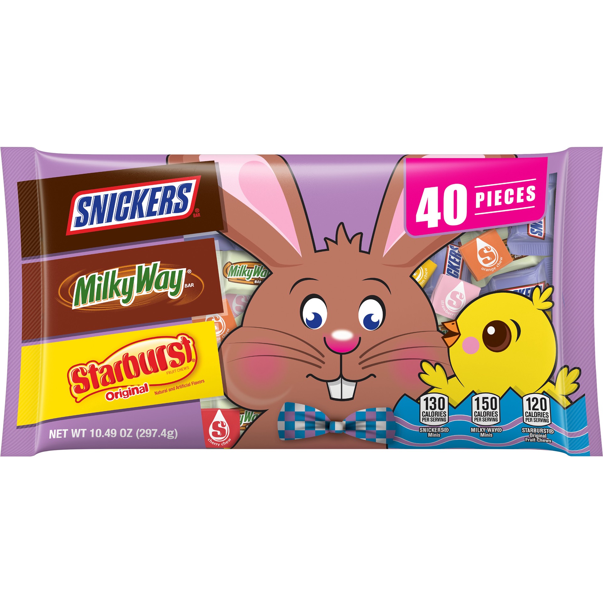 slide 1 of 2, Mixed SNICKERS, STARBURST & MILKY WAY Minis Size Easter Candy Bag, 10.49 oz., 10.49 oz