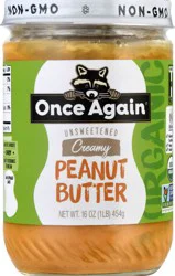 Once Again Organic Peanut Butter - Unsweetened Creamy