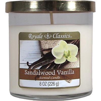 slide 1 of 1, Royale Classics Sandalwood Vanilla Scented Candle, 8 oz