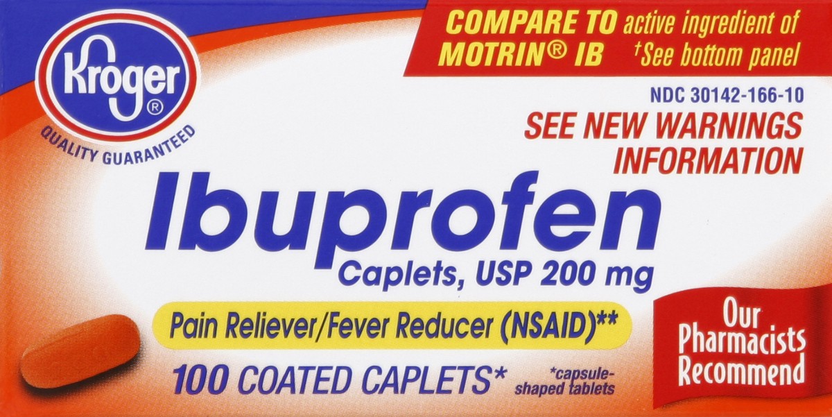 slide 2 of 5, Kroger Ibuprofen Coated Caplets, 100 ct; 200 mg