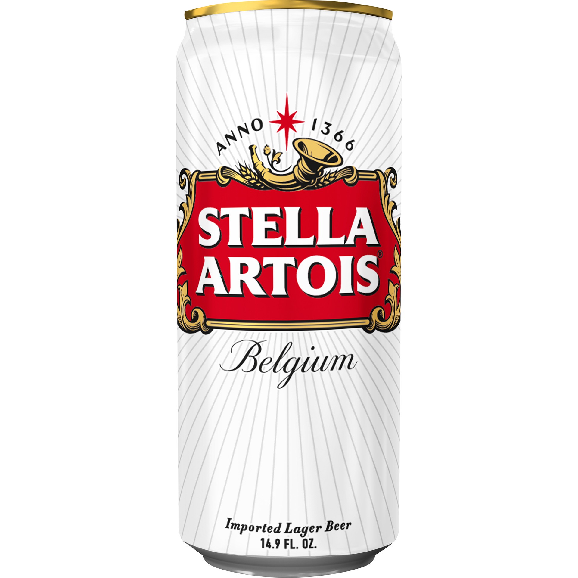 slide 1 of 1, Stella Artois Lager, 4 Pack 14.9 fl. oz. Cans, 4 ct