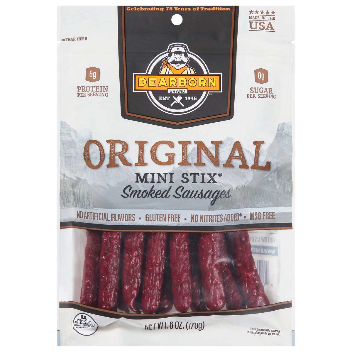 slide 1 of 9, Dearborn Mini Stix Original Smoked Sausage 6 oz, 6 oz