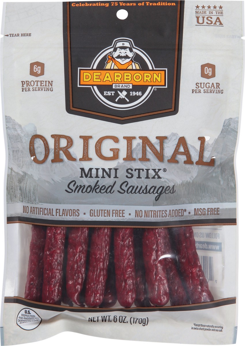 slide 7 of 9, Dearborn Mini Stix Original Smoked Sausage 6 oz, 6 oz