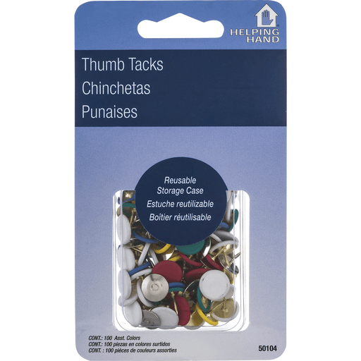 slide 5 of 9, Helping Hand Helpinghands Thumb Tacks Asst, 100 ct