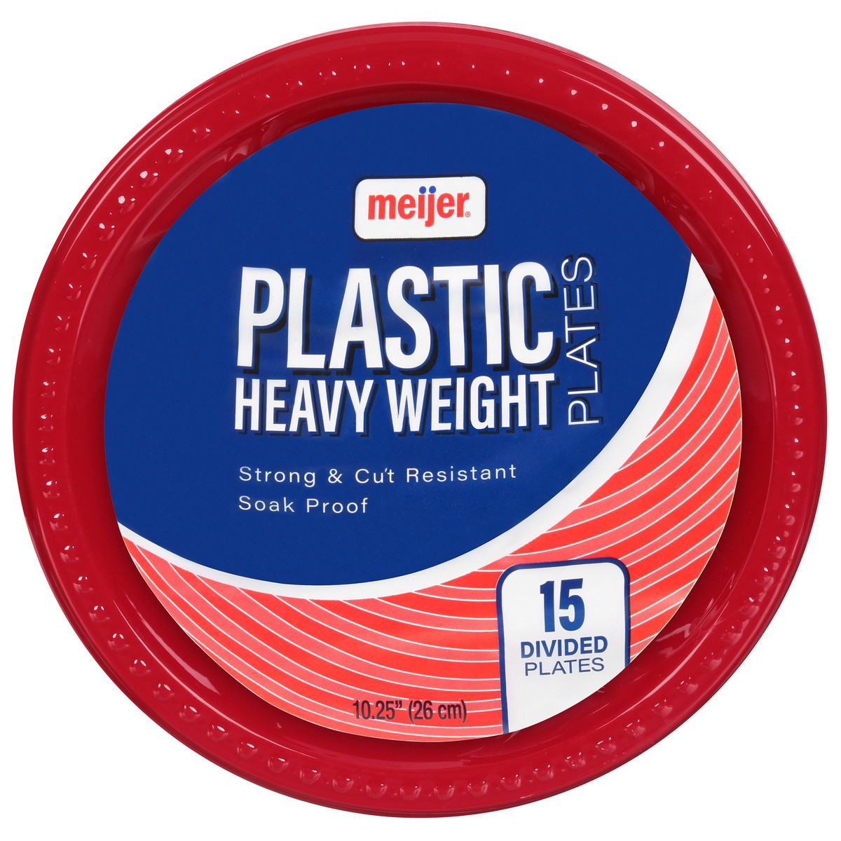 slide 1 of 13, Meijer 10-1/4" Plastic Compartment Plate, 15 ct