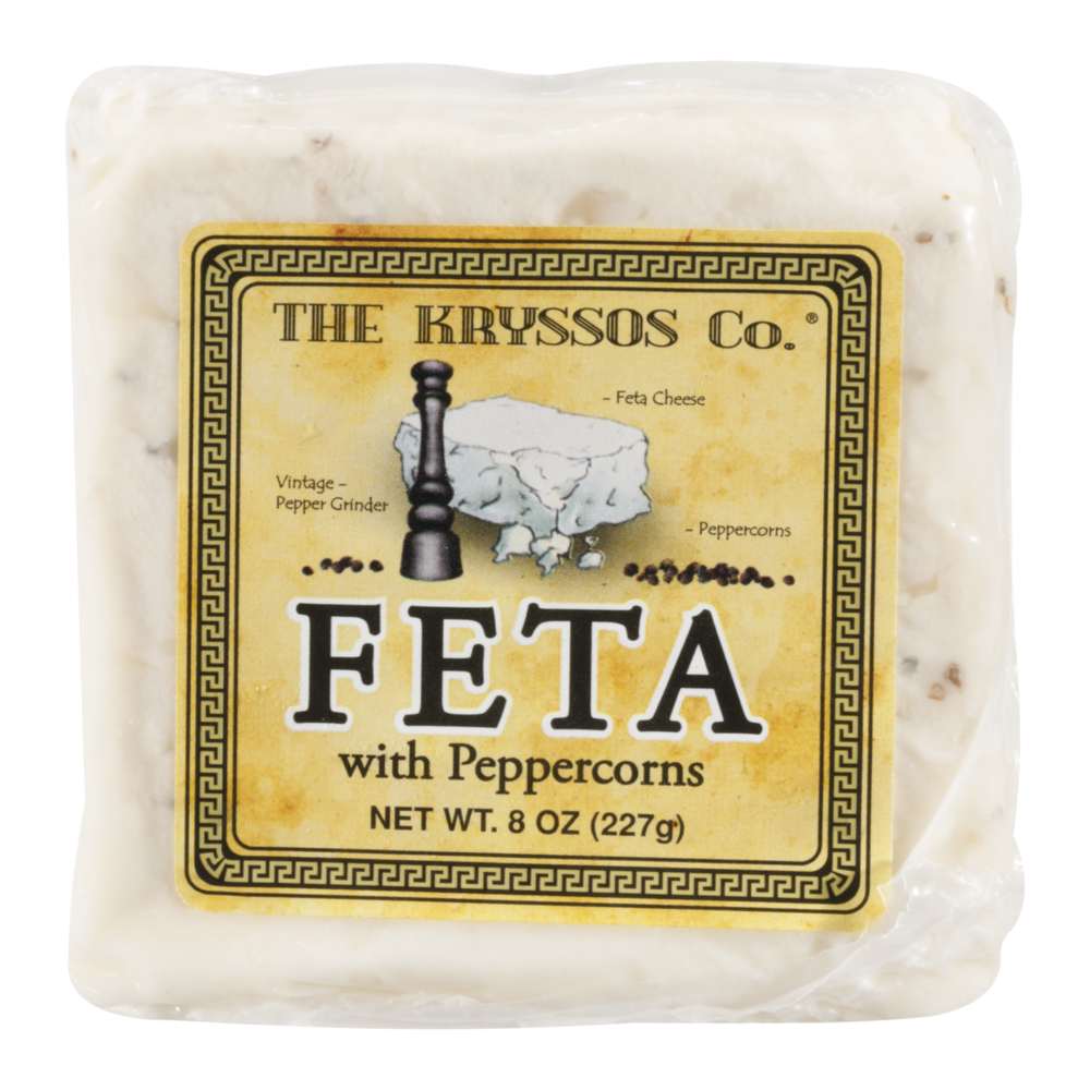 slide 1 of 1, Kryssos Peppercorn Feta Cheese, 8 oz
