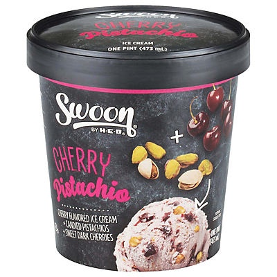 slide 1 of 1, Swoon by H-E-B Cherry Pistachio Ice Cream, 16 oz