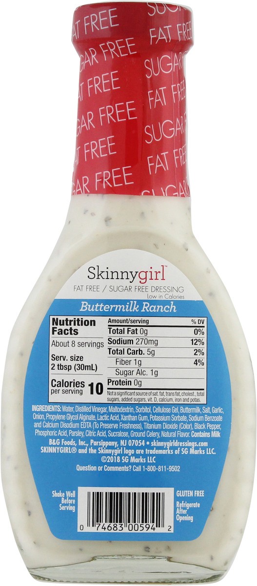 slide 3 of 7, Skinnygirl Fat Free/Sugar Free Buttermilk Ranch Dressing 8 fl oz, 8 fl oz