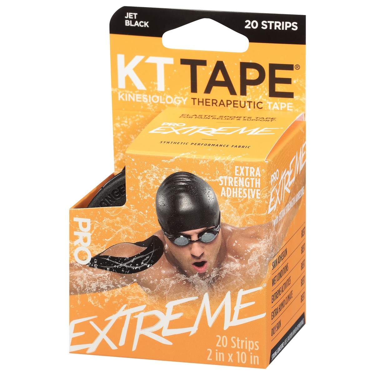 slide 8 of 9, KT Tape Jet Black Pro Extreme Kinesiology Tape 20 ea, 20 ct
