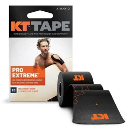 KT Tape Jet Black Pro Extreme Kinesiology Tape 20 ea