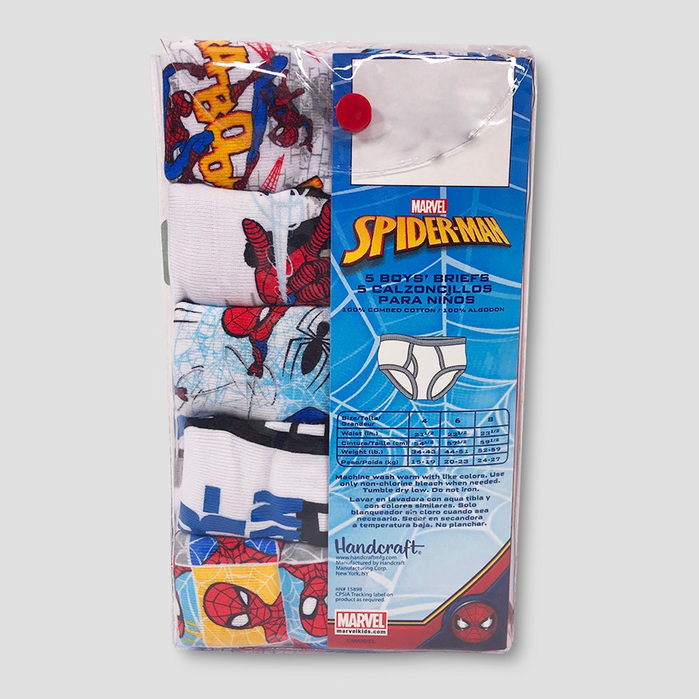 slide 4 of 4, Marvel Boys' Spider-Man Assorted Briefs Underwear - Multi 6, 5 ct