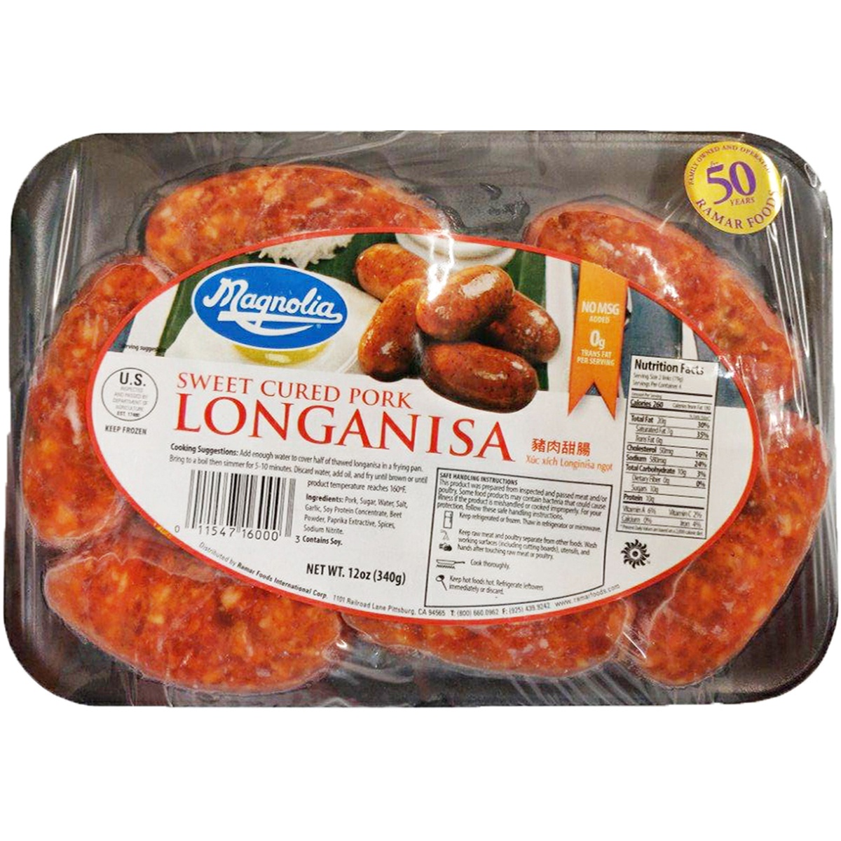 slide 1 of 1, Magnolia Longanisa Sweet Pork, 12 oz