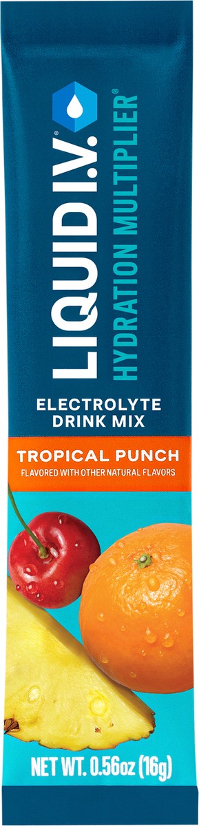 slide 6 of 7, Liquid I.V. Hydration Multiplier Electrolyte Drink Mix, Single .08Oz Packet, Tropical Punch, 1 ct