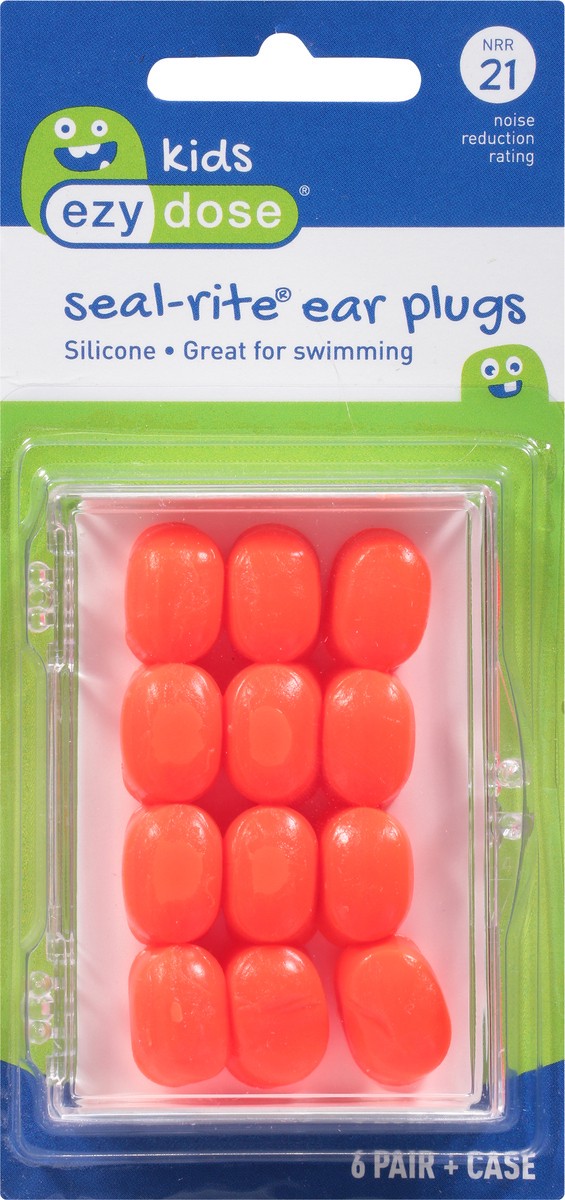 slide 4 of 9, EZY Dose Kids Silicone Seal-Rite Ear Plugs 6 pr, 6 ct