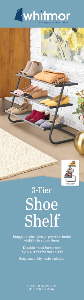 slide 1 of 2, Whitmor 3-Tier Shoe Shelf, 1 ct