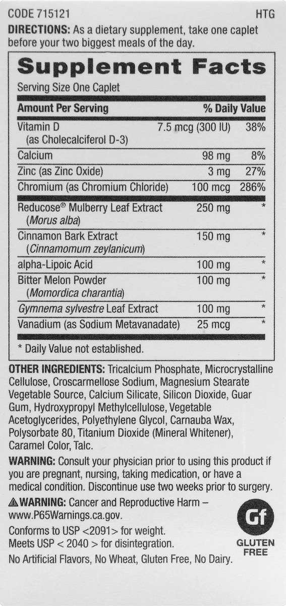 slide 2 of 8, GNC Blood Sugar Formula 60 ea, 60 ct