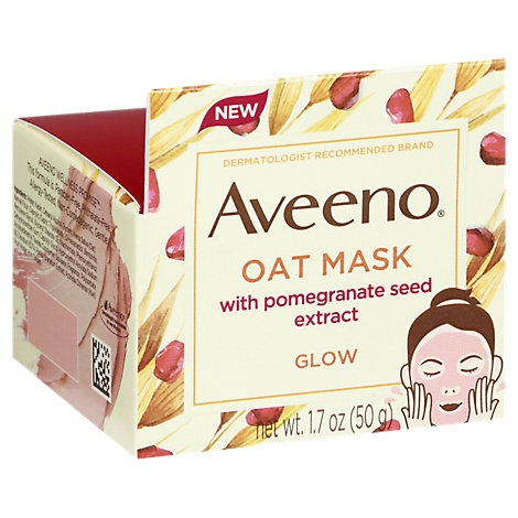 slide 1 of 1, Aveeno Pomegranate Seed Extract Oat Mask, 1.7 oz