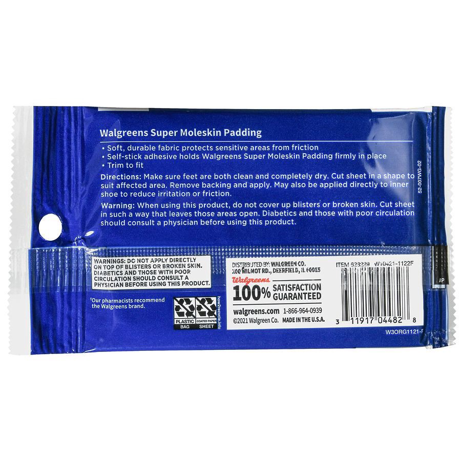 slide 3 of 5, Walgreens Super Moleskin Padding, 3 ct
