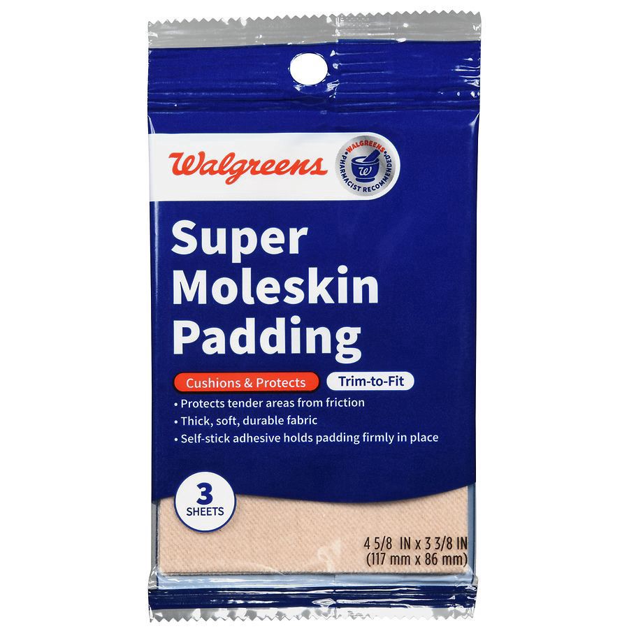 slide 1 of 5, Walgreens Super Moleskin Padding, 3 ct