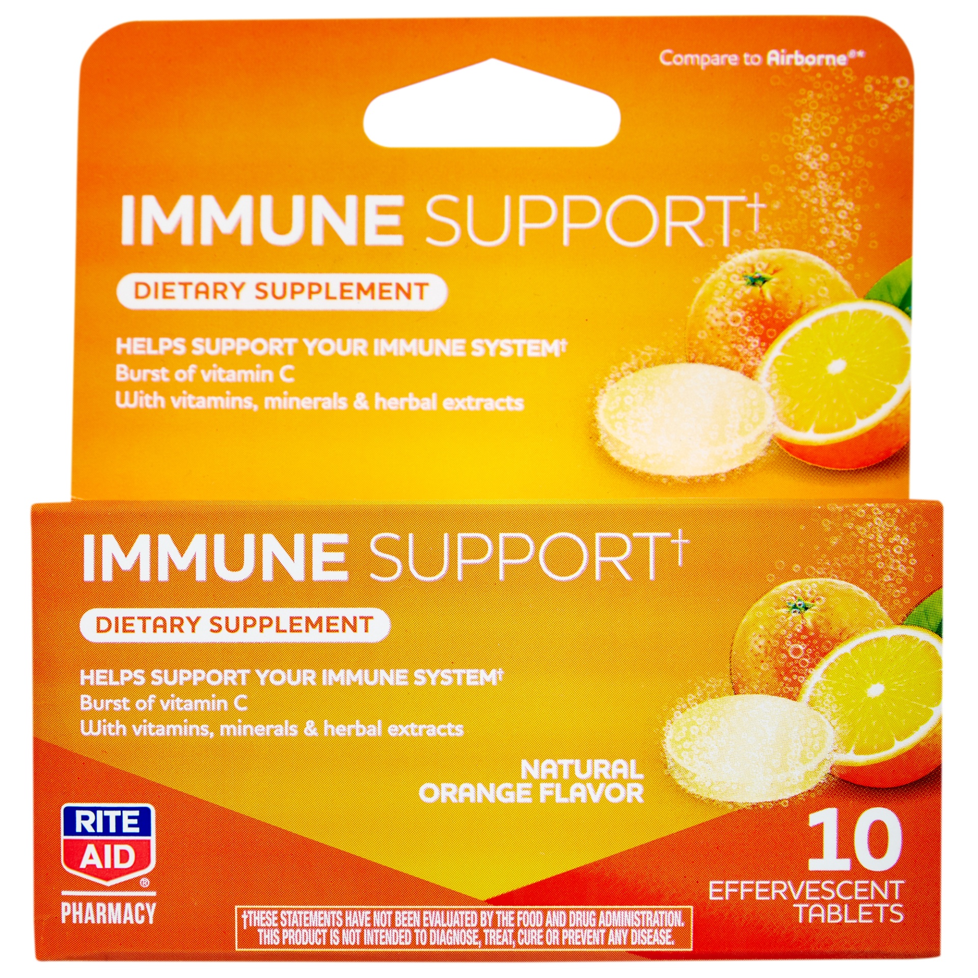 slide 1 of 4, Rite Aid Ra Immune Tab Orange, 10 ct