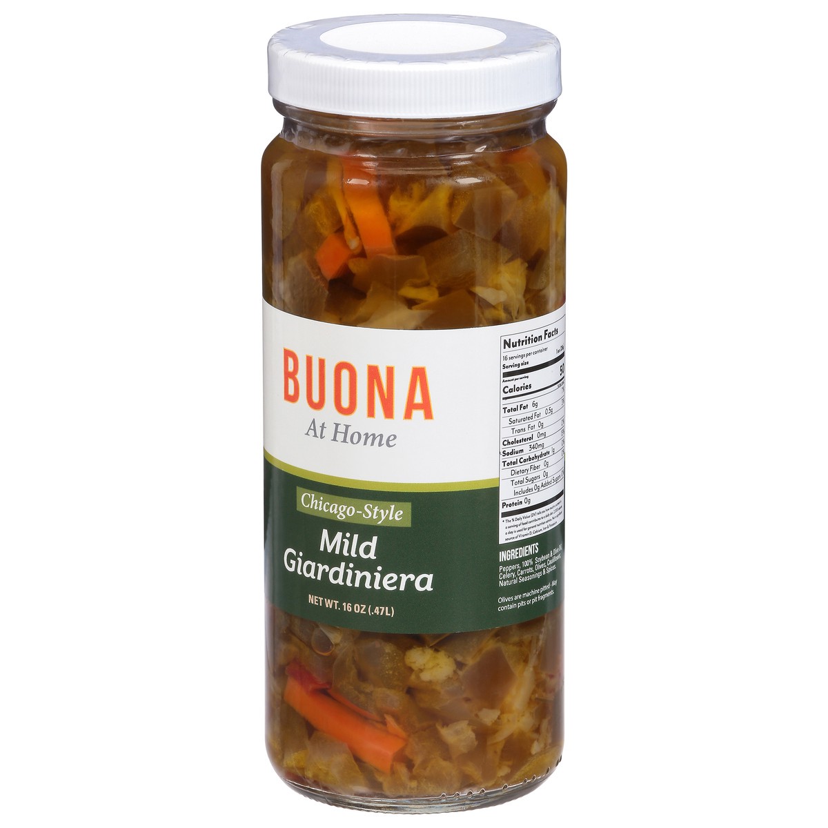 slide 6 of 14, Buona At Home Chicago Style Mild Giardiniera 16 oz, 16 oz
