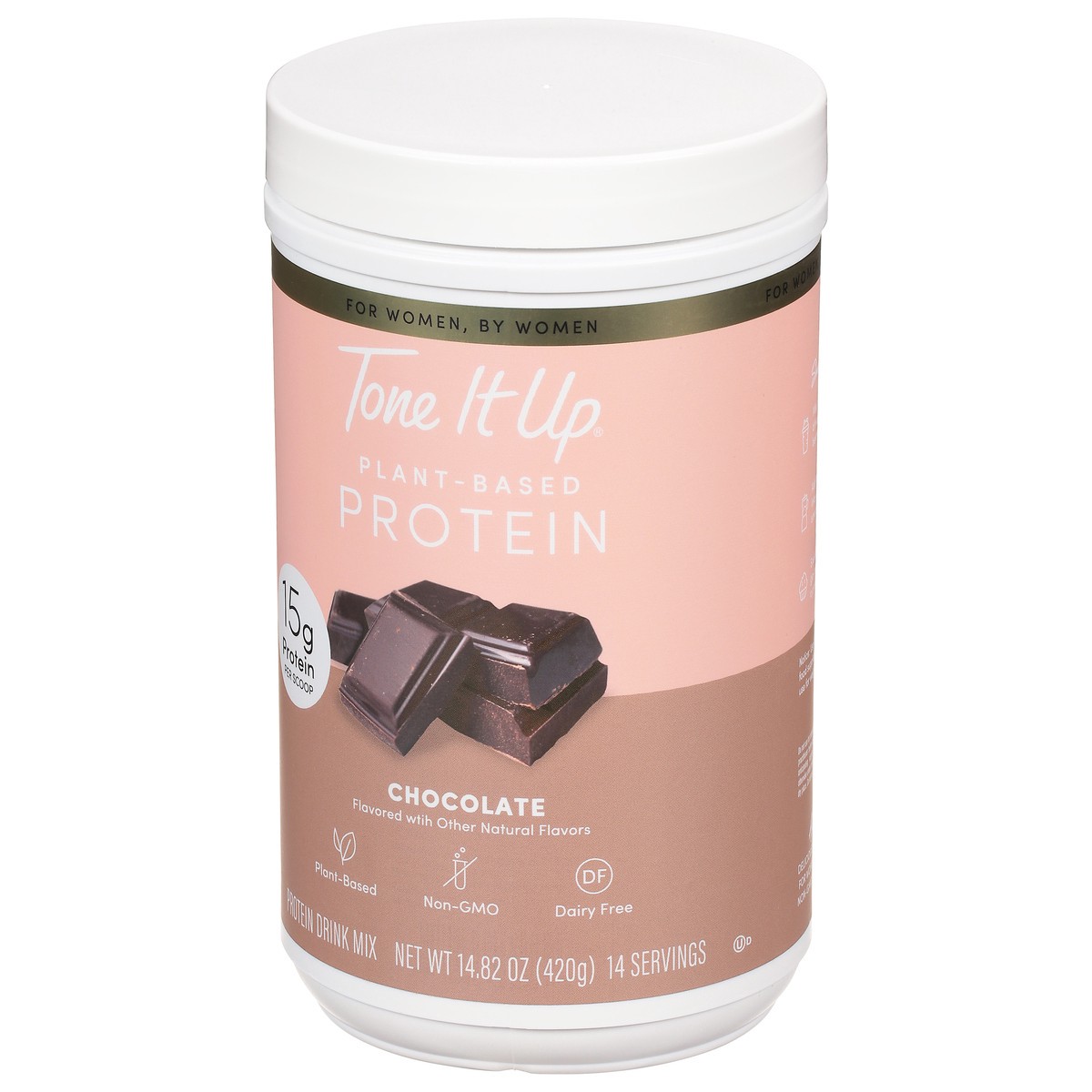 slide 9 of 9, Tone It Up Plant-Based Chocolate Protein Drink Mix 14.82 oz, 14.82 oz