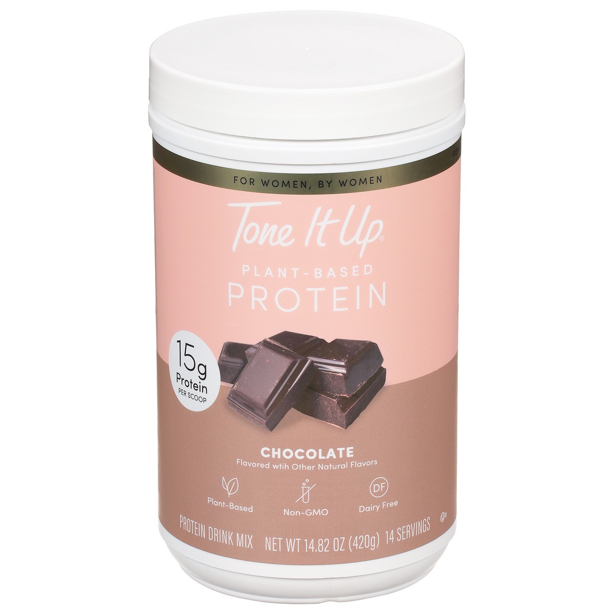 slide 1 of 9, Tone It Up Plant-Based Chocolate Protein Drink Mix 14.82 oz, 14.82 oz