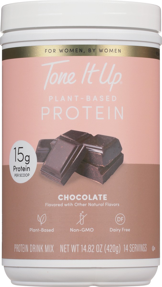 slide 6 of 9, Tone It Up Plant-Based Chocolate Protein Drink Mix 14.82 oz, 14.82 oz