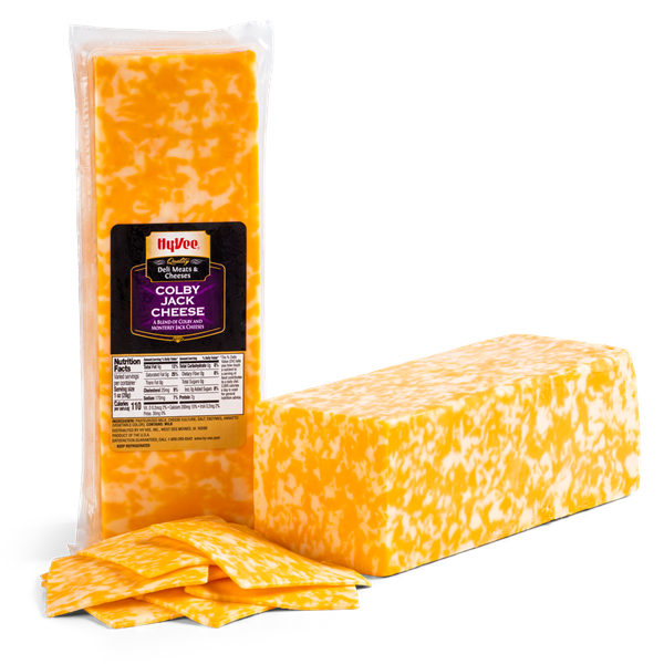 slide 1 of 1, Hy-Vee Quality Colby Jack Cheese, per lb