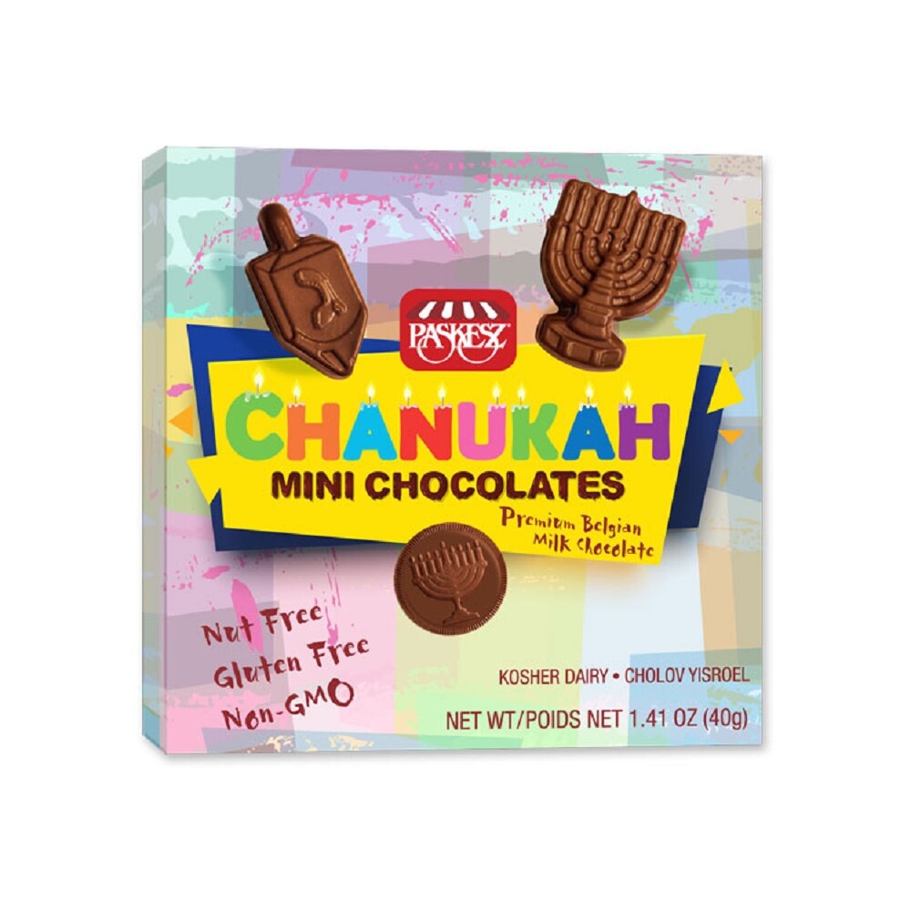 slide 1 of 1, Paskesz Milk Choc Chanukah Shapes, 1.41 oz