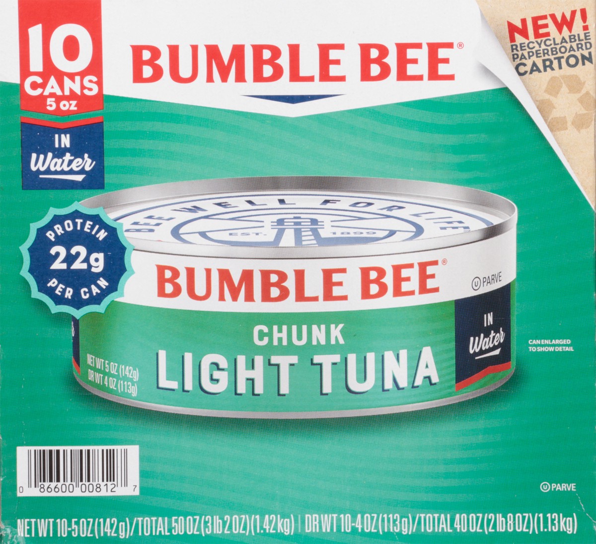 slide 5 of 10, Bumble Bee Chunk Light Tuna in Water, 5 oz